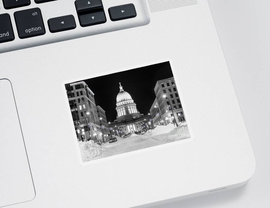 Capitol Sticker featuring the photograph Capitol Madison Wisconsin by Steven Ralser