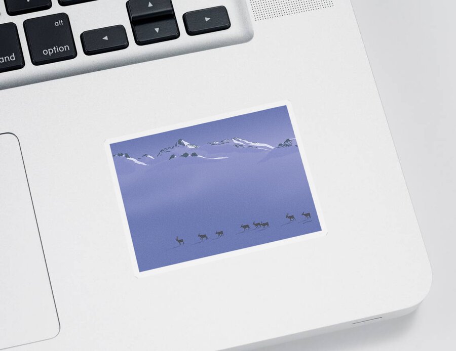 Caribou Sticker featuring the digital art Caribou Trail by Peter Rashford
