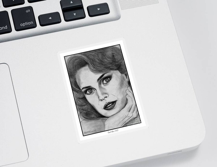 Mccombie Sticker featuring the drawing Carol Alt in 1985 by J McCombie