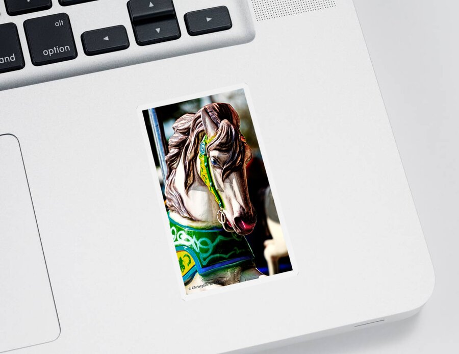 Christopher Holmes Photography Sticker featuring the photograph Carousel Horse Two by Christopher Holmes