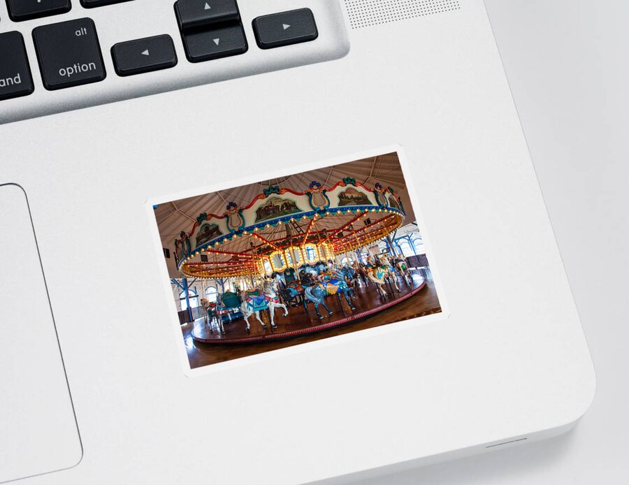 Carousel Ride Sticker featuring the photograph Carousel Ride by Jerry Cowart