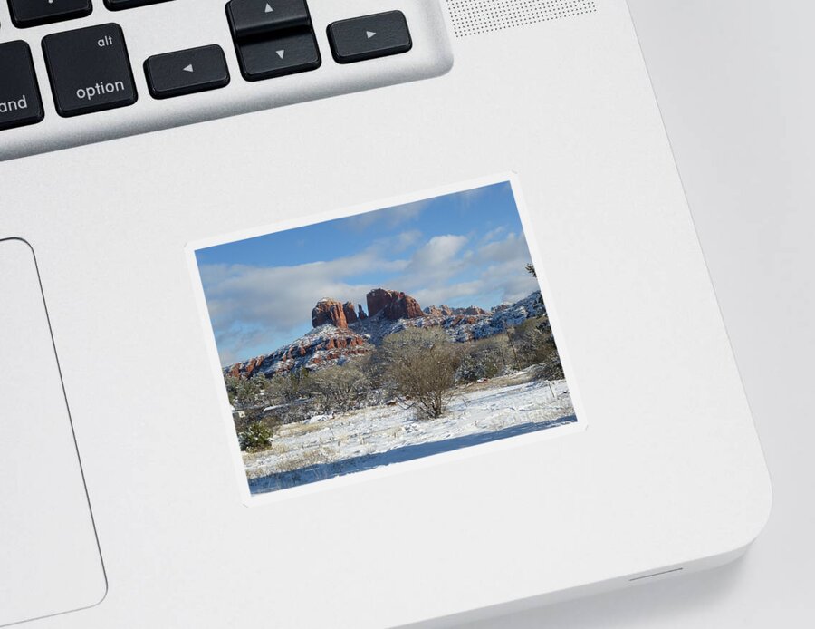 Sedona Sticker featuring the photograph Cathedral Rock Sedona by Mars Besso