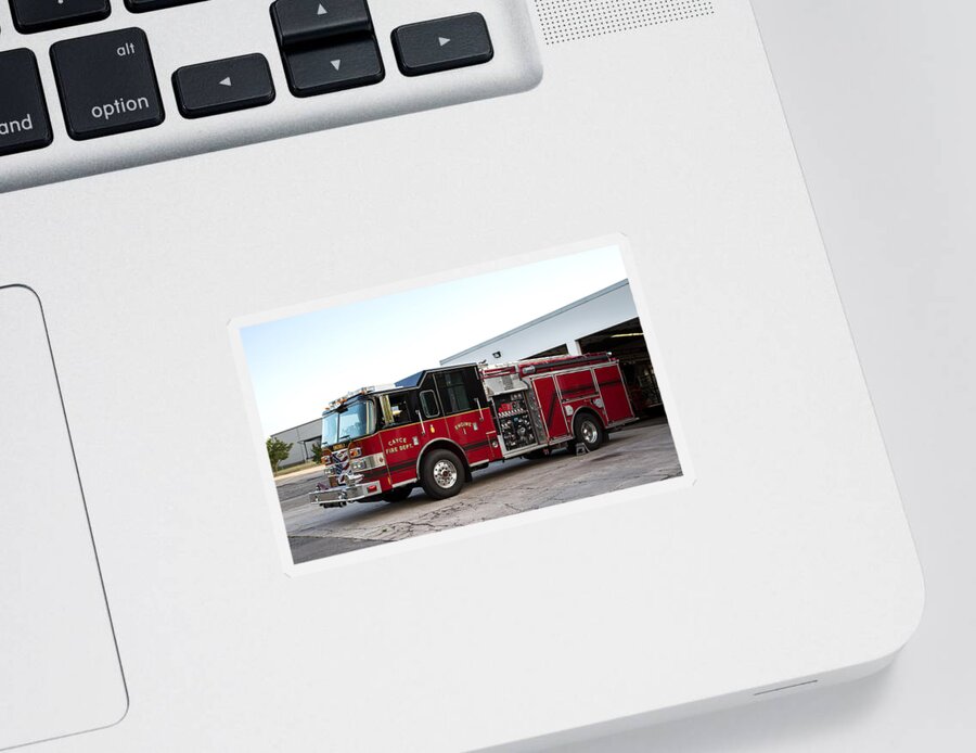 Cayce Sticker featuring the photograph Cayce Engine 1 by Charles Hite