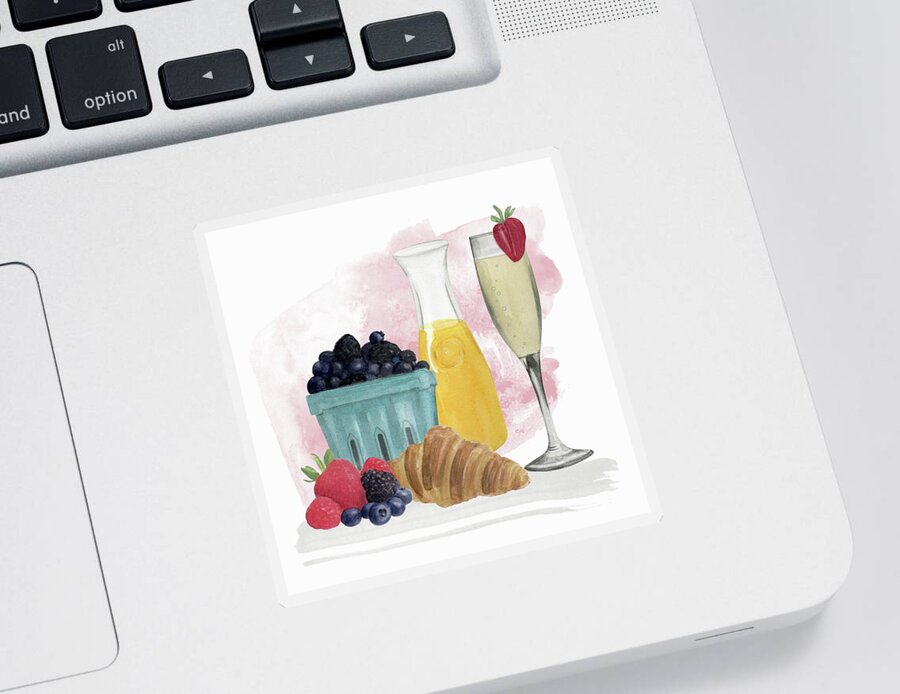 Blackberry Sticker featuring the painting Champagne Breakfast by Ikon Images
