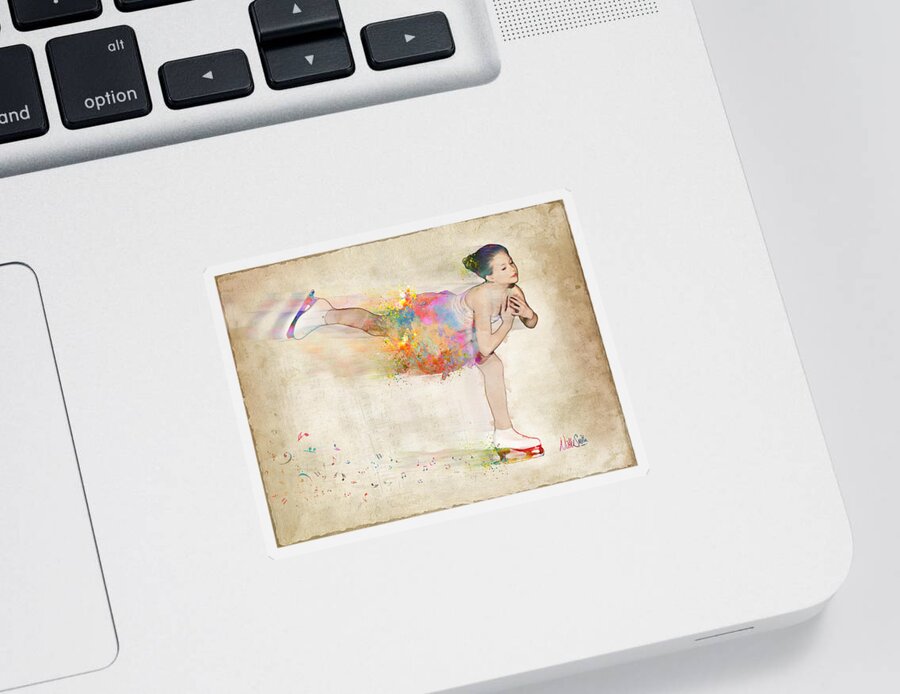 Ice Skater Sticker featuring the digital art Chase Your Dreams by Nikki Smith