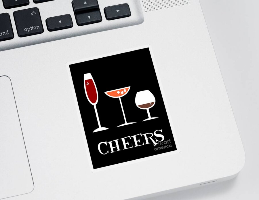 Cheers Sticker featuring the digital art Cheers by Donna Mibus