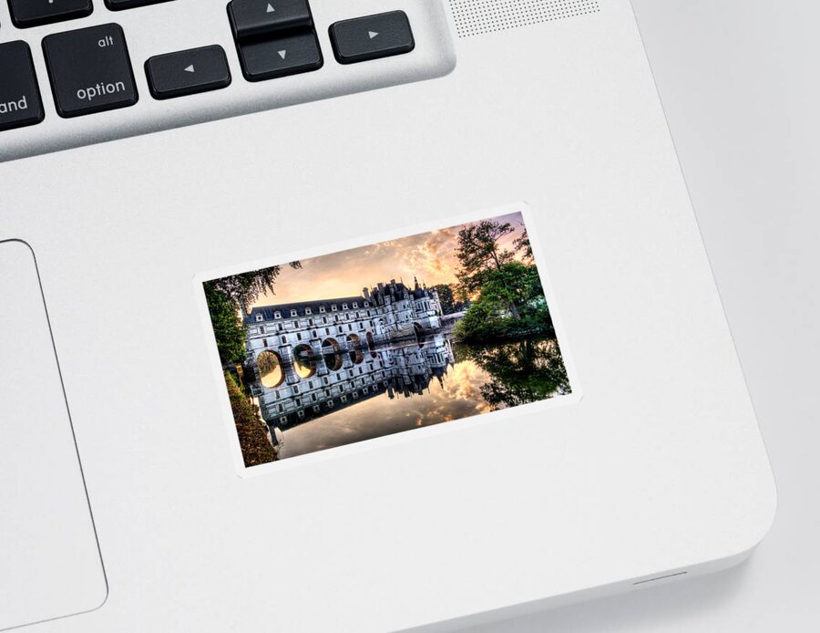 Chateau De Chenonceau Sticker featuring the photograph Chenonceau Sunset by Weston Westmoreland