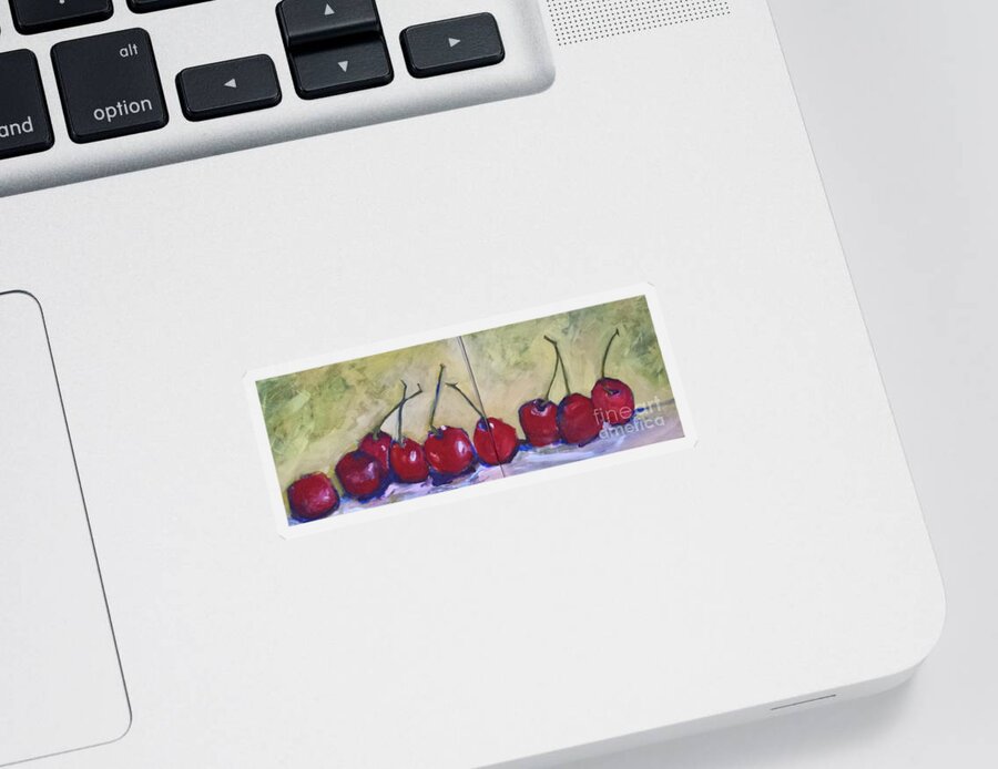 Cherries Sticker featuring the painting Cherries In Season by Sherry Harradence