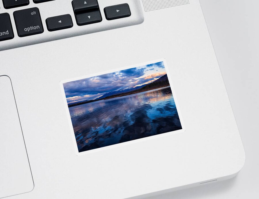 Cherry Pond Sticker featuring the photograph Cherry Pond Cloud Reflections by Jeff Sinon