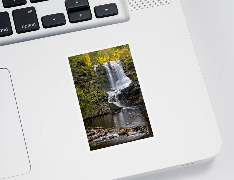 Waterfall Sticker featuring the photograph Childs Park Waterfall by Susan Candelario