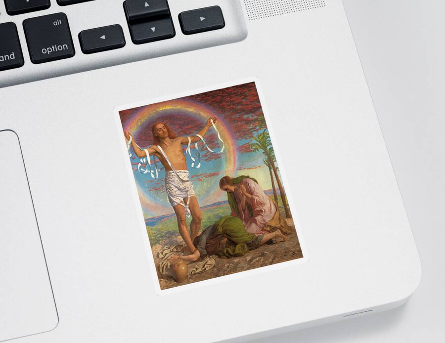 William Holman Hunt Sticker featuring the painting Christ and the two Marys by William Holman Hunt