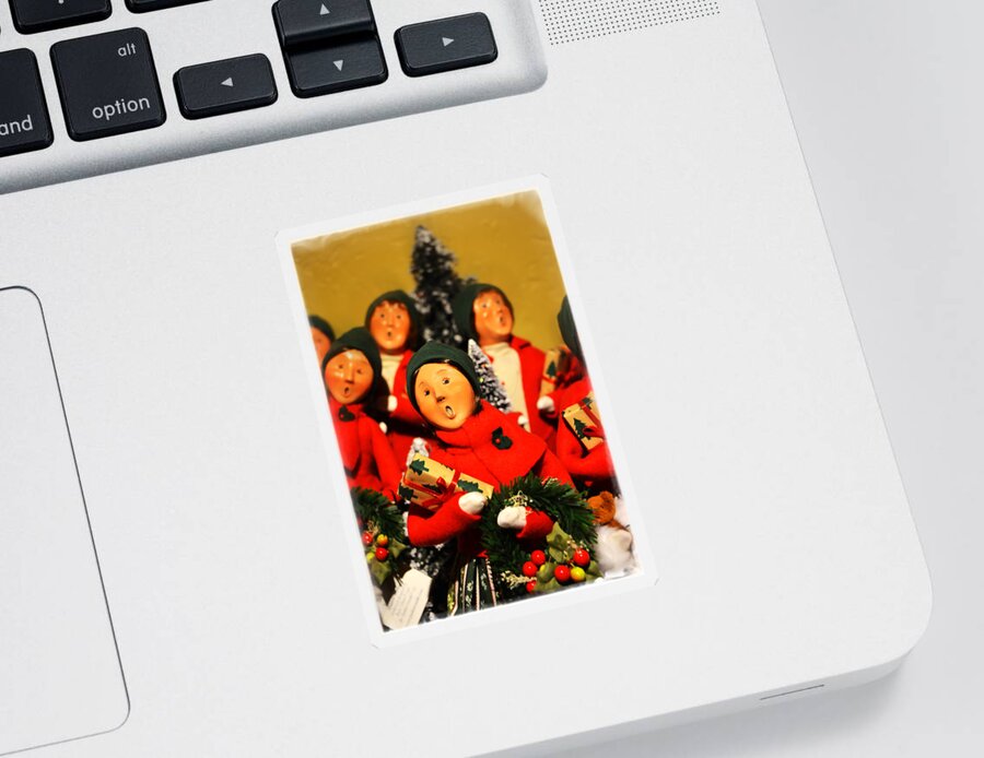 Christmas Sticker featuring the photograph Christmas Caroling by Mike Martin