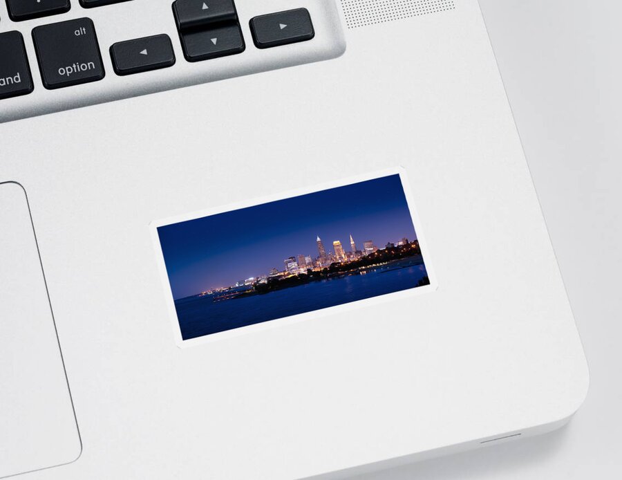 Cleveland Sticker featuring the photograph Cleveland Skyline Dusk by John Magyar Photography