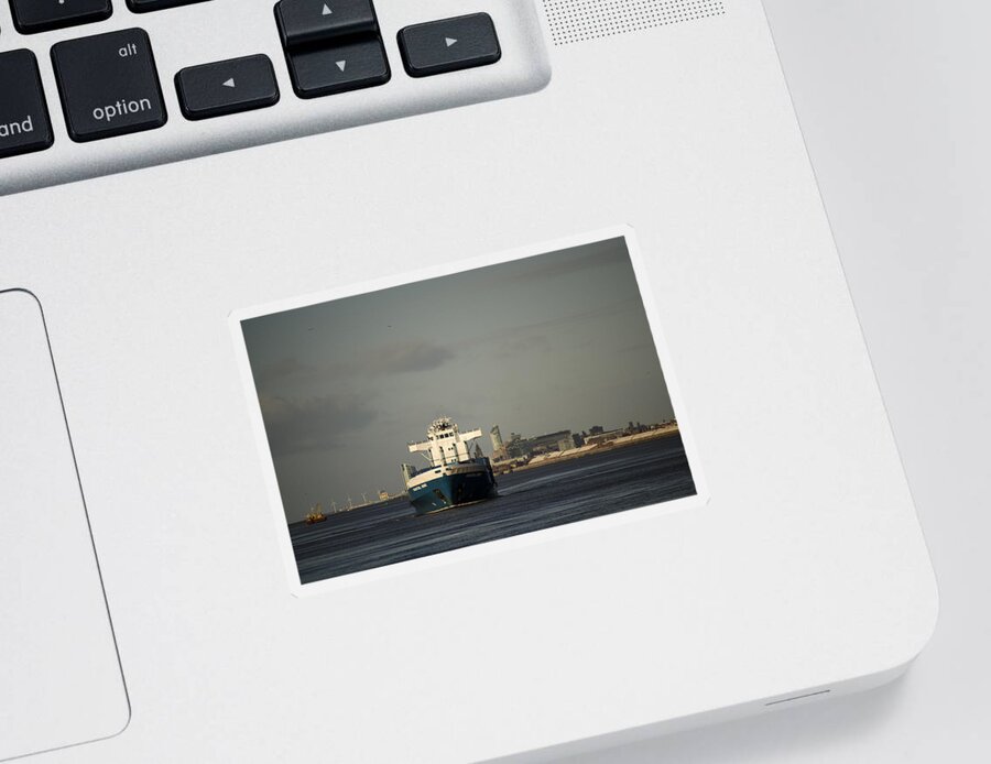 Cargo Ship Sticker featuring the photograph Coastal Deniz by Spikey Mouse Photography