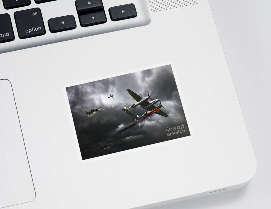 P38 Lightning Sticker featuring the digital art Cobra Strike by Airpower Art