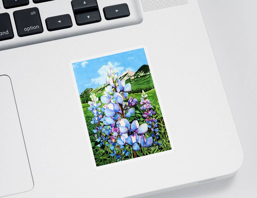 Flowers Sticker featuring the painting Colorado Summer Blues by Barbara Jewell