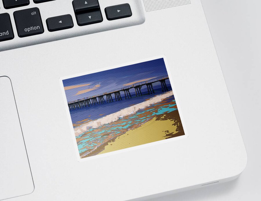 Coastal Sticker featuring the digital art Colorful Coastal Configuration by Phil Perkins