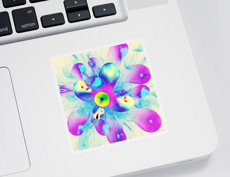 Colorful Sticker featuring the digital art Colorful Splash by Anastasiya Malakhova