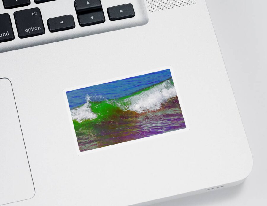 Beaches Sticker featuring the digital art Colorful Wave by Ernest Echols