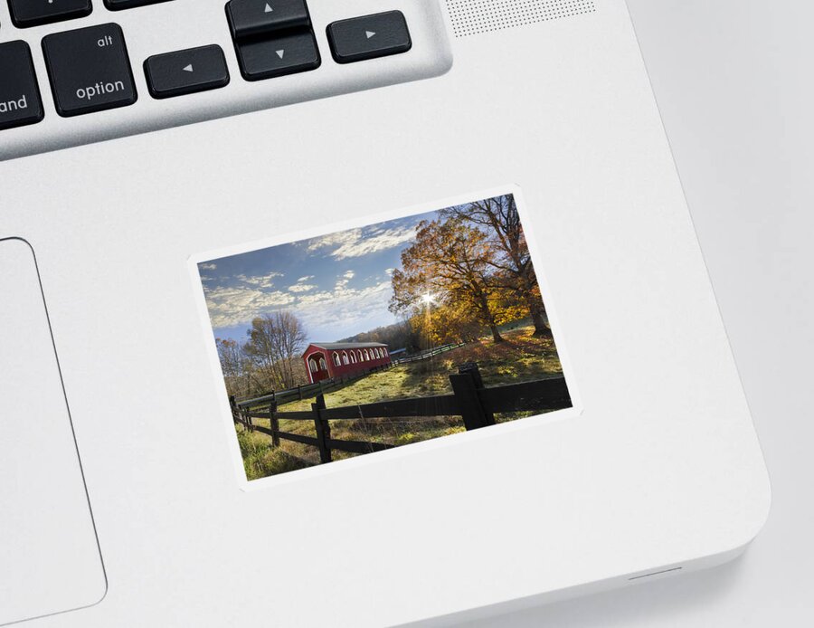 Andrews Sticker featuring the photograph Colors Of Autumn by Debra and Dave Vanderlaan