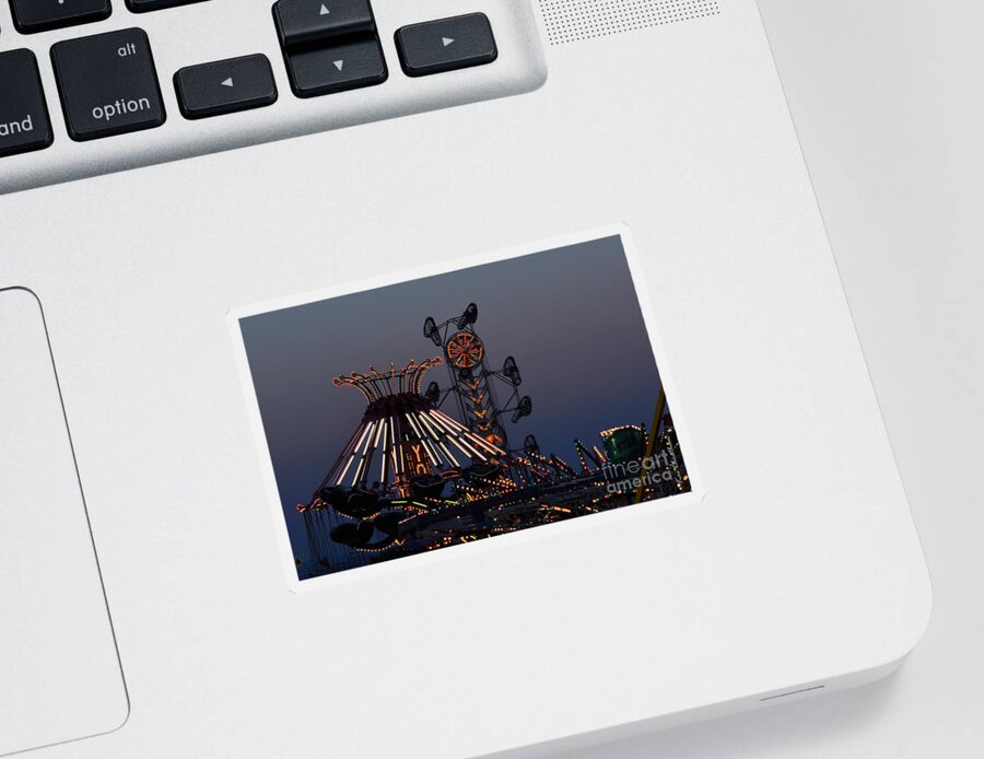 Amusement Park Sticker featuring the photograph Colors of the Fair 2 by Kae Cheatham
