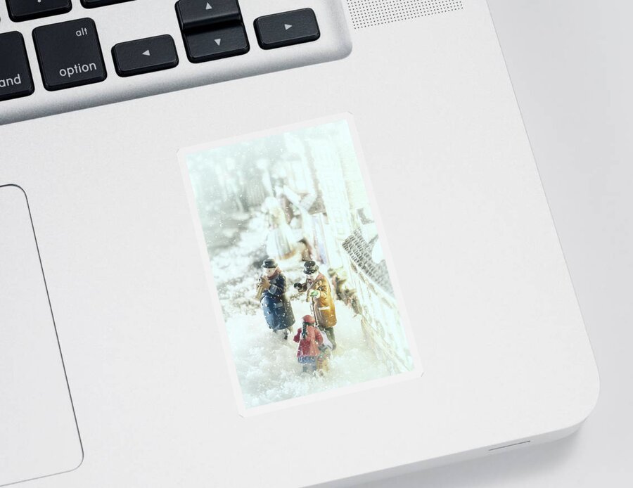 Christmas Village Sticker featuring the photograph Concert In The Snow by Caitlyn Grasso