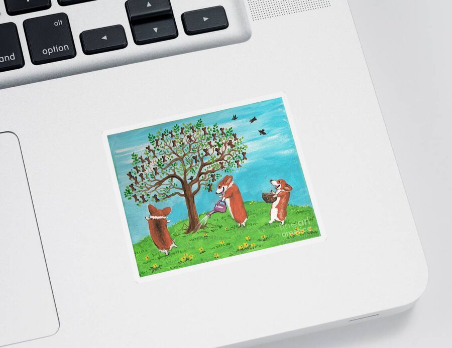 Painting Sticker featuring the painting Cookie Tree by Margaryta Yermolayeva