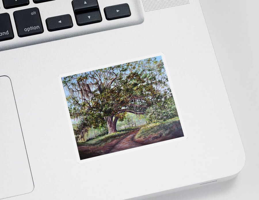 Live Oak Tree Sticker featuring the painting Cop's Tree by AnnaJo Vahle