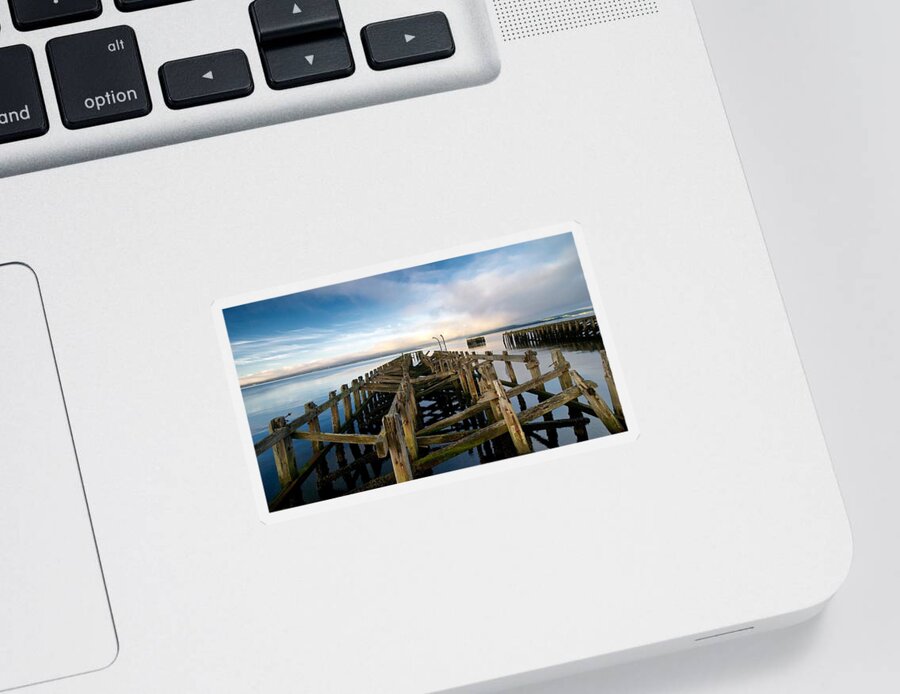 River Clyde Sticker featuring the photograph Craigendoran Pier by Stephen Taylor