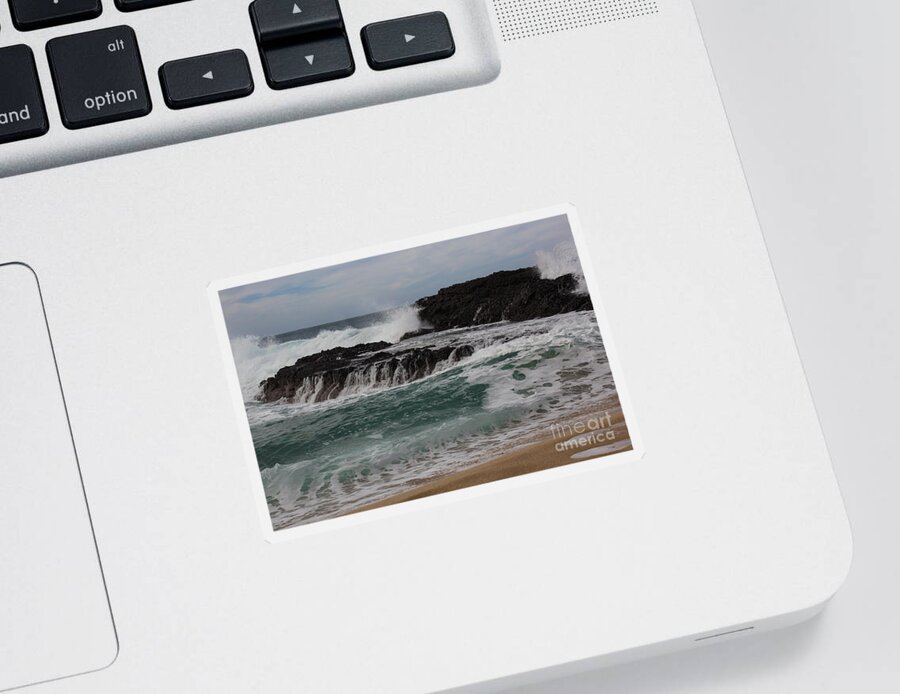 Hawaii Sticker featuring the photograph Crashing Surf by Suzanne Luft