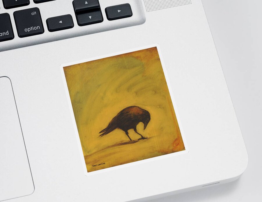 Crow Sticker featuring the painting Crow 11 by David Ladmore