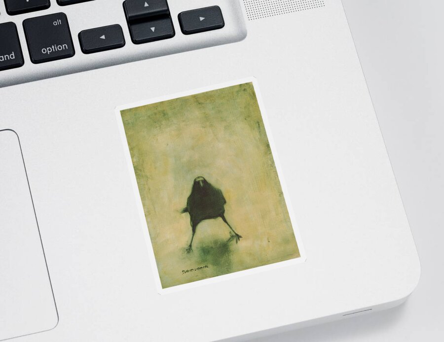 Crow Sticker featuring the painting Crow 6 by David Ladmore