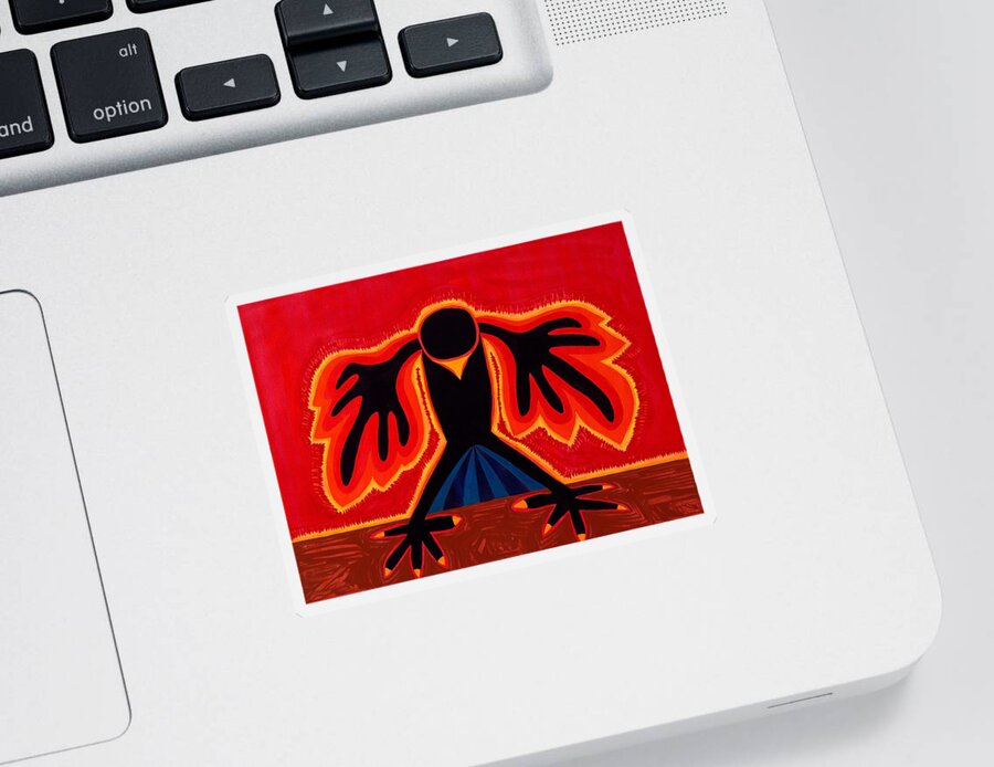 Painting Sticker featuring the painting Crow Rising original painting by Sol Luckman