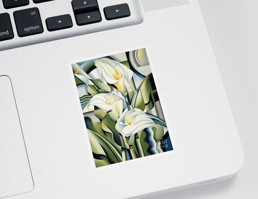 Cubist Sticker featuring the painting Cubist lilies by Catherine Abel