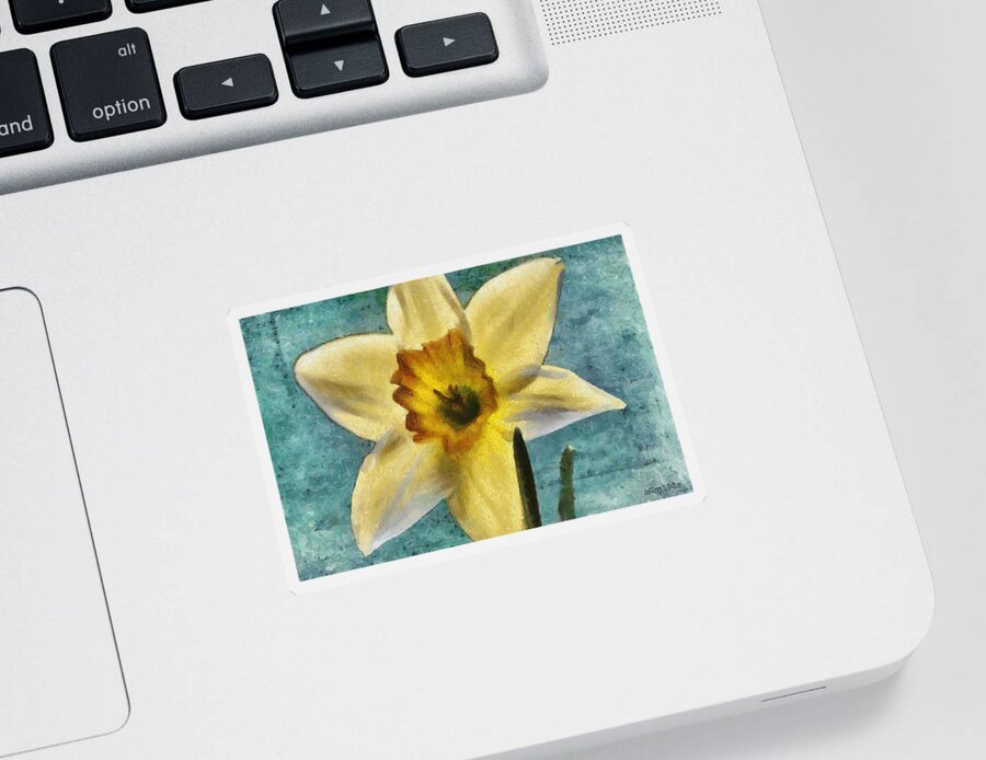 Bloom Sticker featuring the painting Daffodil by Jeffrey Kolker