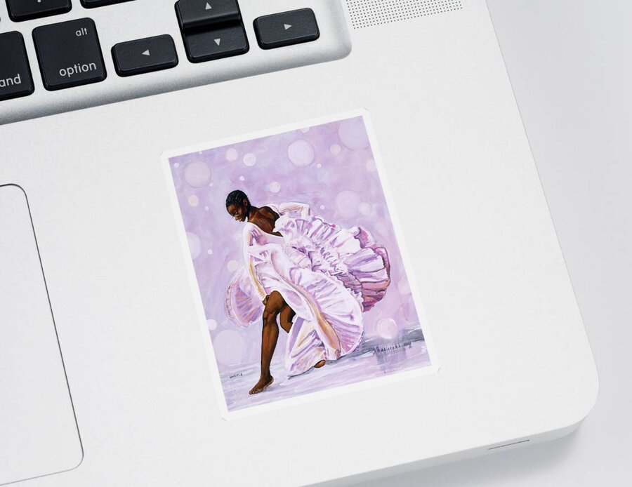 Aesthetic Sticker featuring the painting Dancer by Jerome Lawrence