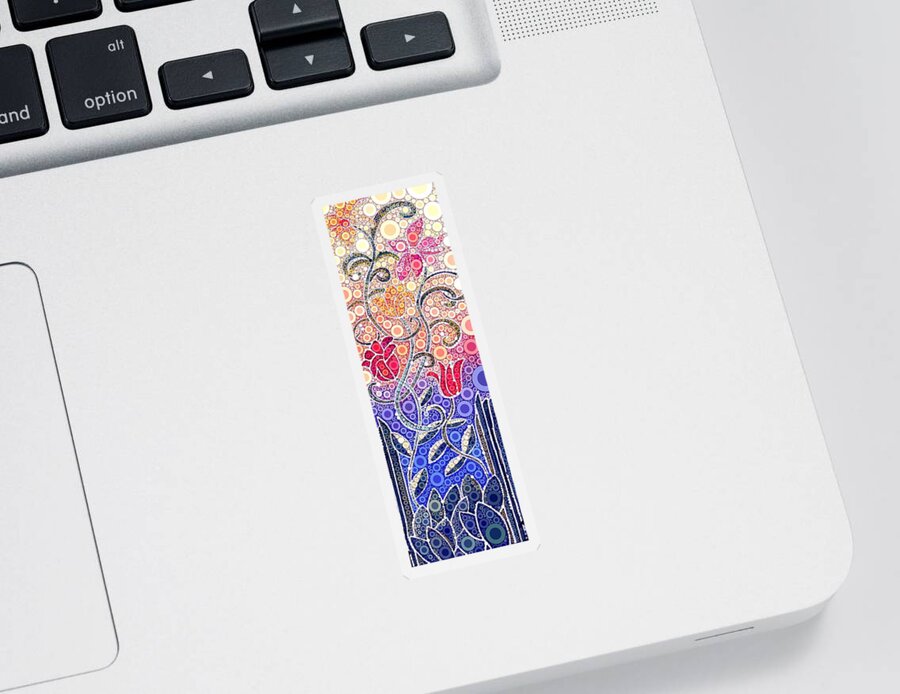 Digital Sticker featuring the digital art Dancing Flowers at Sunrise by Linda Bailey