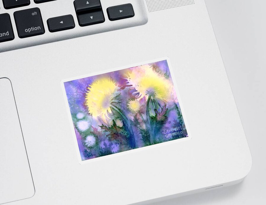 Dandelions Sticker featuring the painting Dandelions by Teresa Ascone