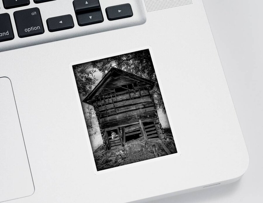 Rustic Cabins Sticker featuring the photograph Daniel Boone Cabin by Karen Wiles
