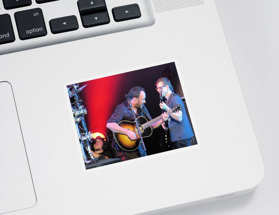 Dave Matthews Sticker featuring the photograph Dave And Stefan Jam by Aaron Martens