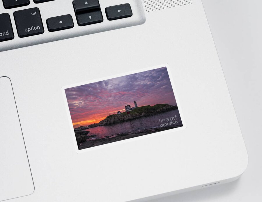 Atlantic Sticker featuring the photograph Dawn at the Nubble by Steven Ralser