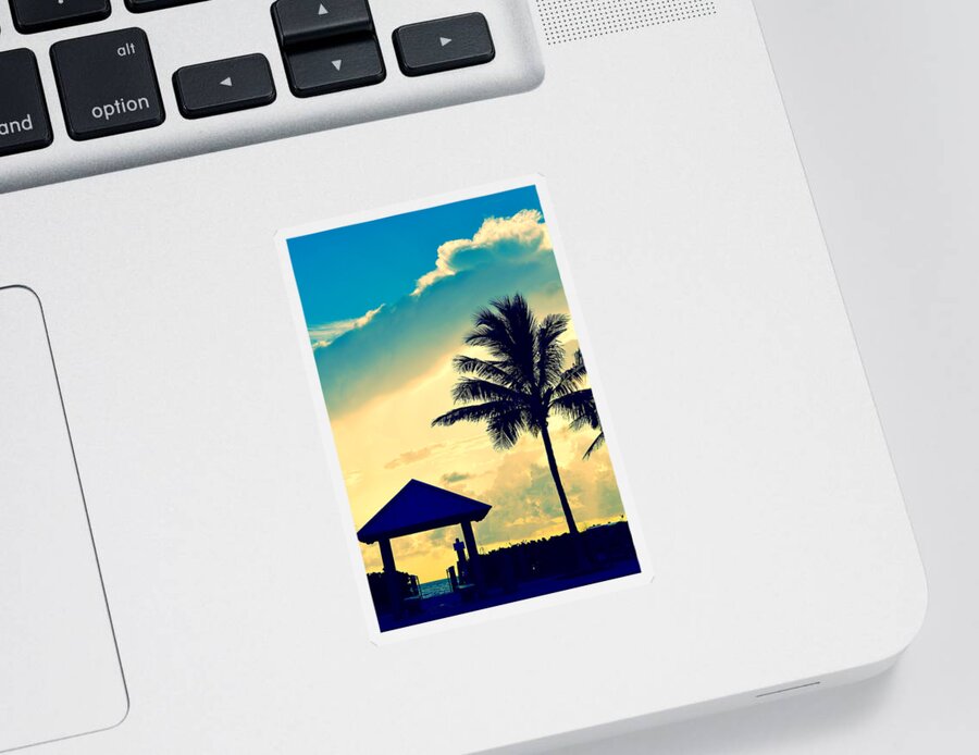 Tropical Sticker featuring the photograph Dawn Beach Pyramid by Laura Fasulo