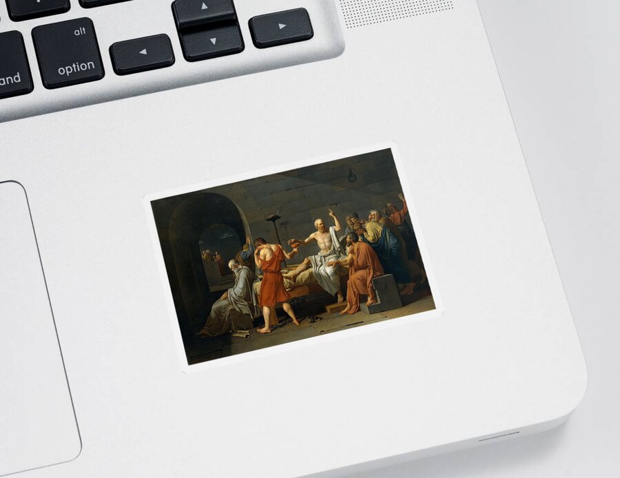 Death Sticker featuring the painting Death of Socrates by Jacques Louis David