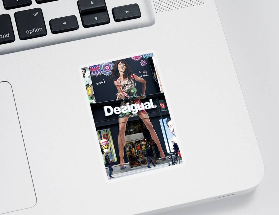 Desigual Sticker featuring the photograph Desigual Storefront by Alice Gipson