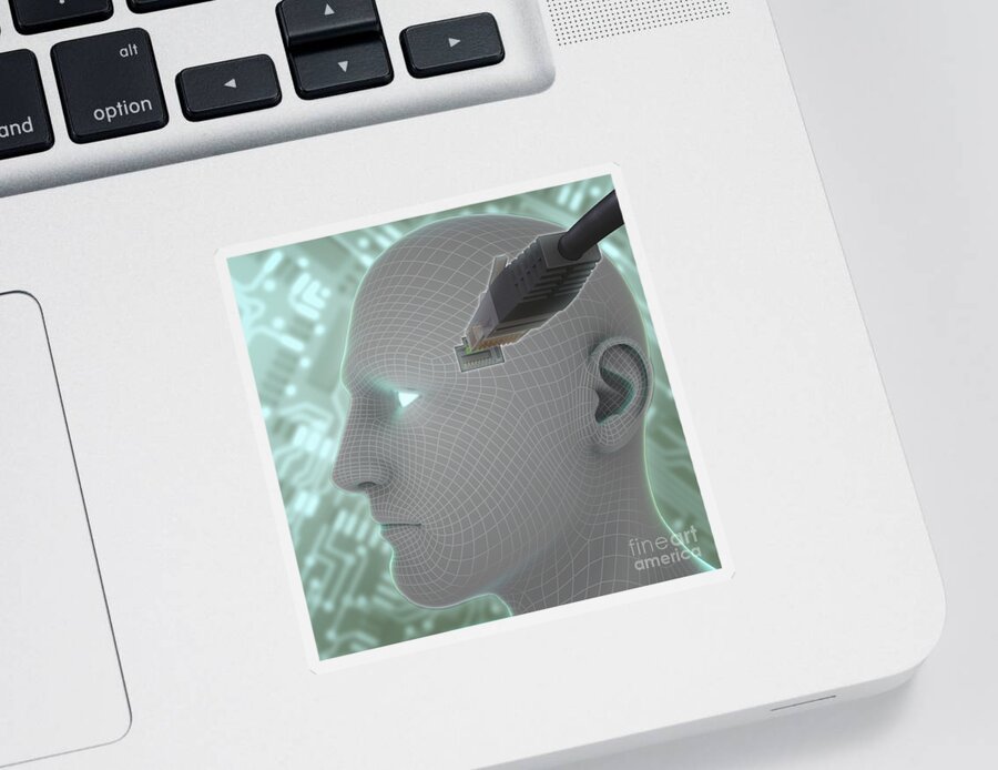 Artificial Intelligence Sticker featuring the photograph Digital Connection by Science Picture Co