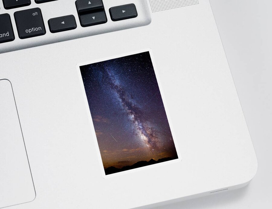 Perseid Meteor Sticker featuring the photograph Distant Visitors by Darren White
