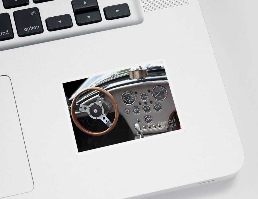 Heiko Sticker featuring the photograph DN-Cobra Oldtimer Steering Wheel by Heiko Koehrer-Wagner