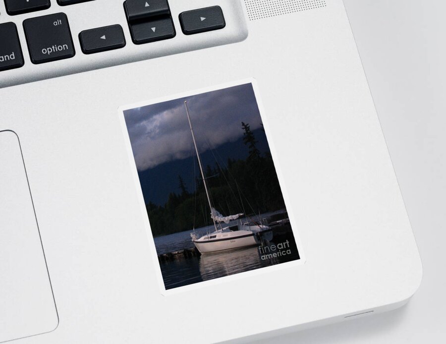 Night Sticker featuring the photograph Docked For The Night by Vivian Martin
