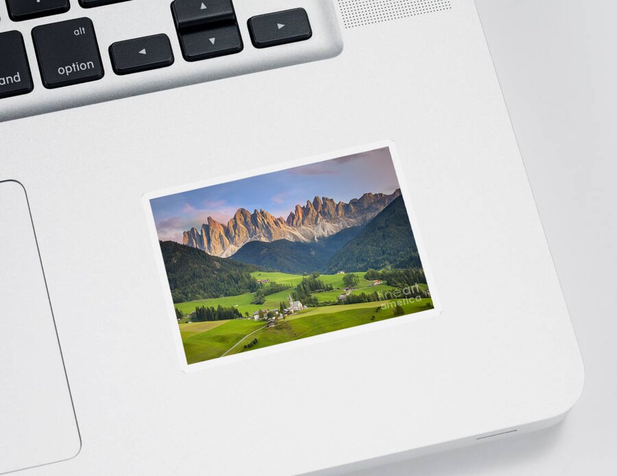 Dolomites Sticker featuring the photograph Dolomites from Val di Funes by Brian Jannsen
