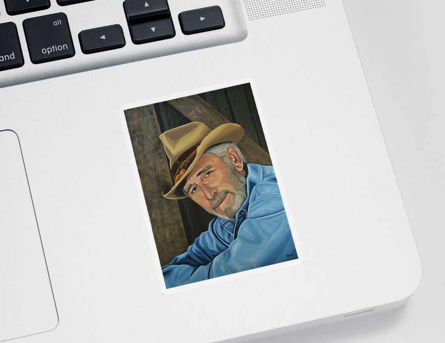 Don Williams Sticker featuring the painting Don Williams Painting by Paul Meijering
